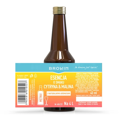 Essenza al gusto di limone e lampone - 40 ml, per 4L - 4