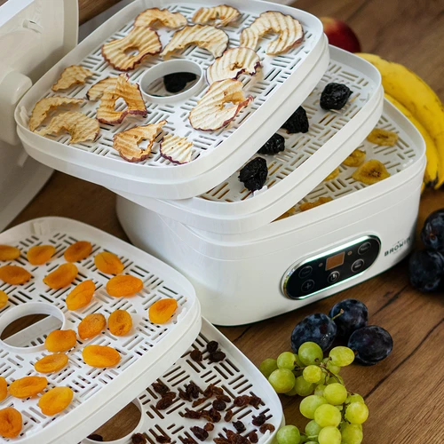 Essiccatore per funghi, frutta, verdure e erbe con regolazione della temperatura, 240W, bianco - 19