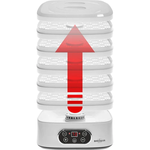 Essiccatore per funghi, frutta, verdure e erbe con regolazione della temperatura, 240W, bianco - 10