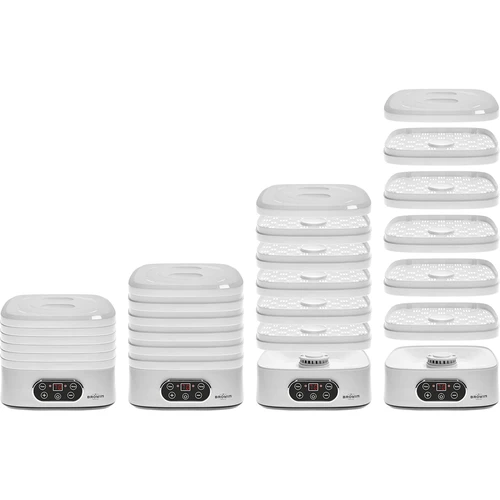 Essiccatore per funghi, frutta, verdure e erbe con regolazione della temperatura, 240W, bianco - 11