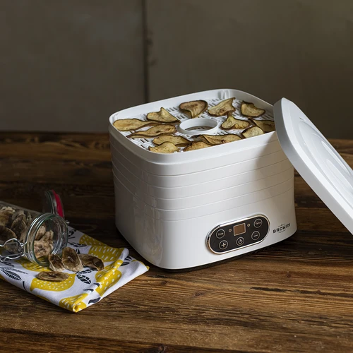 Essiccatore per funghi, frutta, verdure e erbe con regolazione della temperatura, 240W, bianco - 16