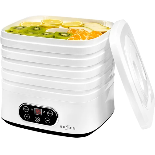 Essiccatore per funghi, frutta, verdure e erbe con regolazione della temperatura, 240W, bianco - 8