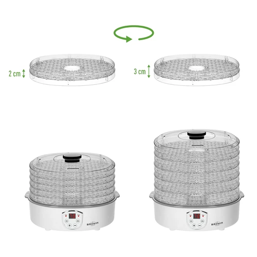 Essiccatore per funghi, frutta, verdure e erbe con regolazione della temperatura, 240W, trasparente - 10