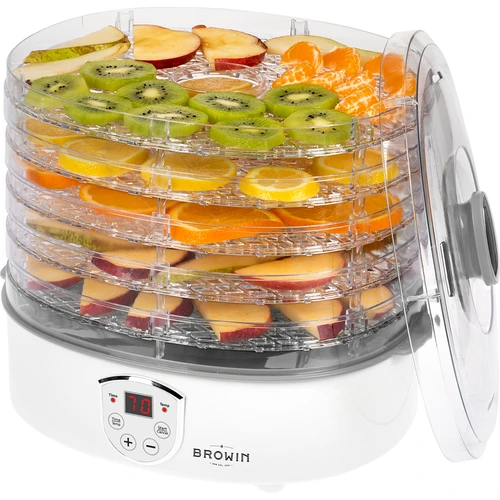 Essiccatore per funghi, frutta, verdure e erbe con regolazione della temperatura, 240W, trasparente - 6