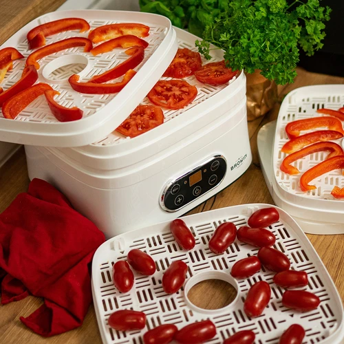 Essiccatore per funghi, frutta, verdure ed erbe aromatiche con regolazione della temperatura, 240W, bianco - 21