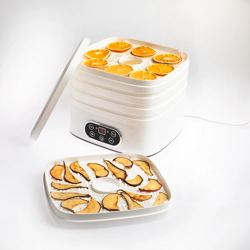 Essiccatore per funghi, frutta, verdure ed erbe aromatiche con regolazione della temperatura, 240W, bianco - 7