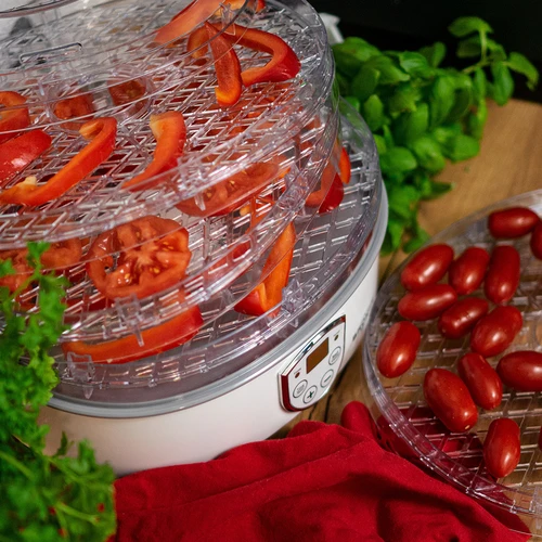 Essiccatore per funghi, frutta, verdure ed erbe con regolazione della temperatura, 240 W, trasparente - 16