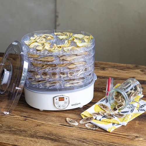 Essiccatore per funghi, frutta, verdure ed erbe con regolazione della temperatura, 240 W, trasparente - 12