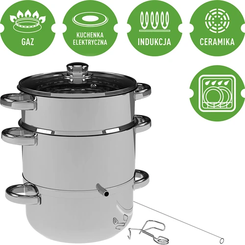 Estrattore di succo a vapore in acciaio inox con vaporiera 5 L - 4