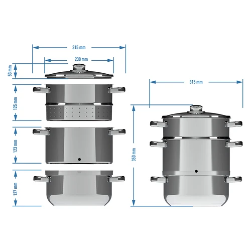 Estrattore di succo in acciaio inox con vaporiera 5 L - 9