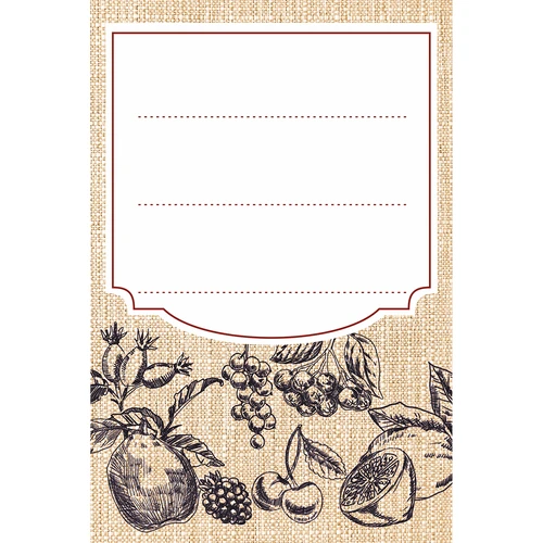 Etichette autoadesive 60 x 90 mm per bottiglie, vasetti frutta schizzo - 20 pezzi  - 1 