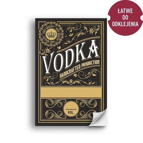 Etichette autoadesive 60x90 mm per bottiglie, vodka, nere, 20 pezzi - 2