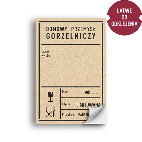 Etichette autoadesive 60x90 mm per bottiglie, vodka, stile PRL, 20 pezzi - 2