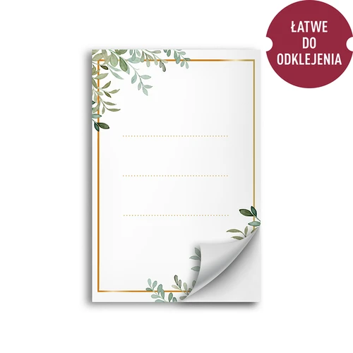Etykiety samoprzylepne 60 x 90 mm na butelki, słoiki, prezenty wzór florystyczny - 20 szt. - 2