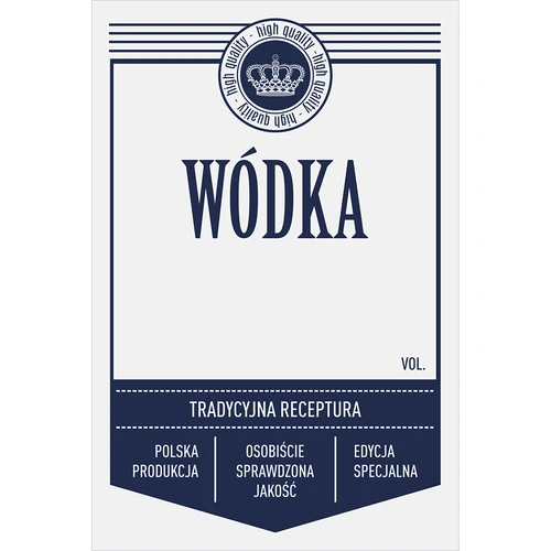 Etykiety samoprzylepne 60x90 mm na butelki, wódkę, białe, 20 szt.