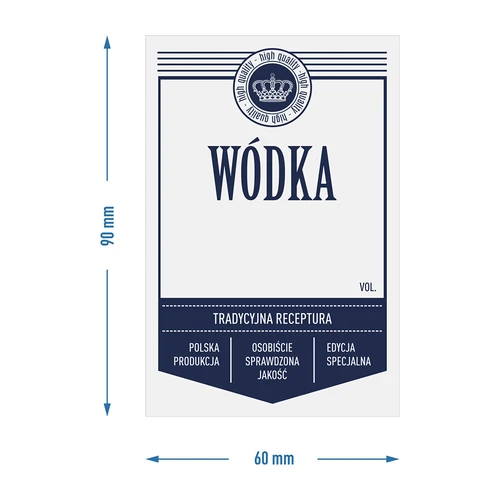 Etykiety samoprzylepne 60x90 mm na butelki, wódkę, białe, 20 szt. - 4