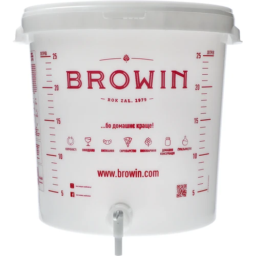 Fermentatore 30 L con coperchio, rubinetto e gorgogliatore (UA) - 4