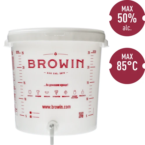 Fermentatore 30 L con coperchio, rubinetto e gorgogliatore (UA) - 6