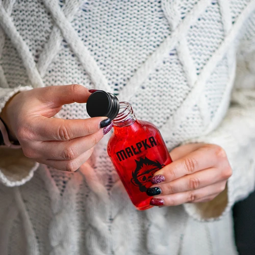 Bottiglia tipo fiaschetta 200 ml con tappo a vite, stampa “Scimmietta”, 1 pz. - 5