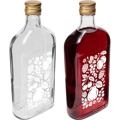 Fiaschetta 500 ml con tappo a vite e stampa 'Frutti', modello 2 - 4