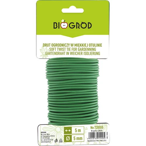 Filo da giardinaggio con guaina morbida 5 m x 5 mm