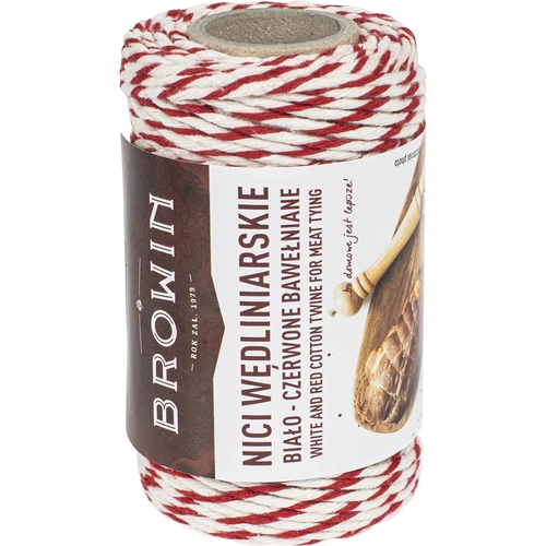 Filo da salumiere bianco-rosso in cotone (240°C) 55 m - 2
