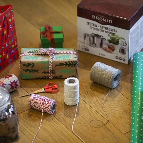 Filo da salumiere bianco-rosso in cotone (240°C) 55 m - 7