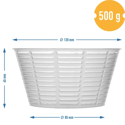 Forma per formaggio per ricotta Ø 12 x 6,5 cm per 500 g - 4