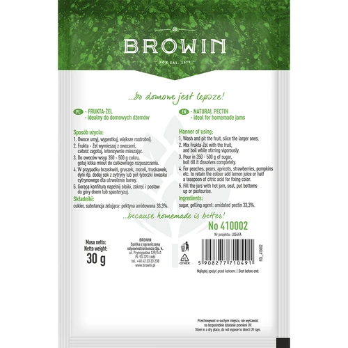 Frukta-Żel - pectina per marmellate e confetture, 30 g - 2