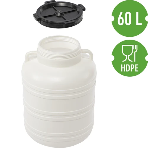 Fusto per fermentazione 60 L - bianco, con maniglie - 3