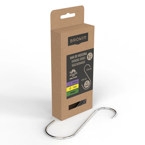 Ganci da affumicatura - a S, taglio a 45°, 3 mm x 150 mm, 5 pezzi - 2