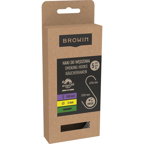 Ganci da affumicatura - a S, taglio a 45°, 3 mm x 150 mm, 5 pezzi - 3