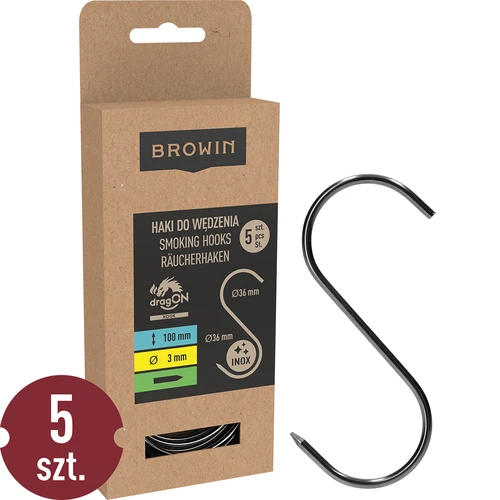 Ganci per affumicare - a S, affilati, 3 mm x 100 mm, 5 pz.