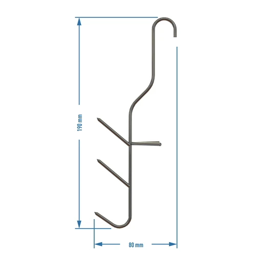Ganci per affumicare il pesce - a tre punte, 5 pz. - 3