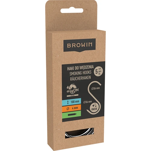 Ganci per affumicatura - a S, affilati, 4 mm x 100 mm, 5 pezzi - 5