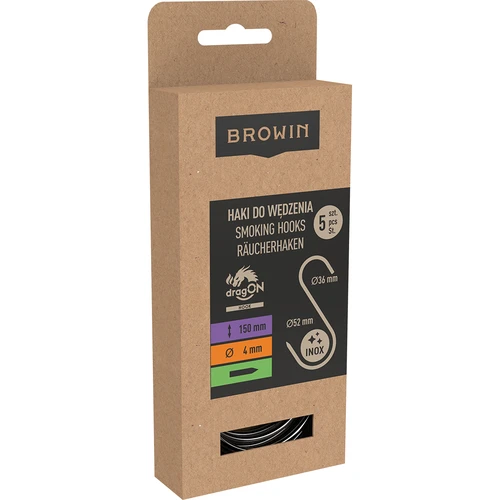 Ganci per affumicatura - a S, affilati, 4 mm x 150 mm, 5 pezzi. - 3