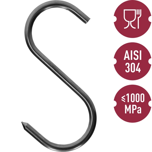 Ganci per affumicatura - S, appuntiti, 5mm x 100mm - 3