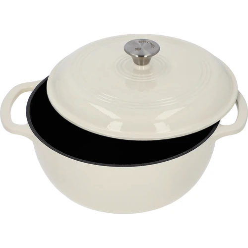 Garnek żeliwny emaliowany - ecru, 5,8L - 2