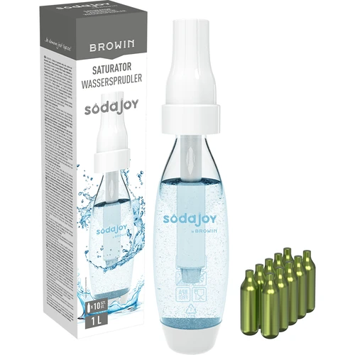 Gasatore per acqua e bevande + 10 cartucce CO2