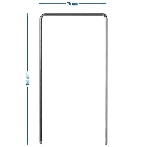 Graffe a U in acciaio inox per tessuto pacciamante - 100 pezzi - 7