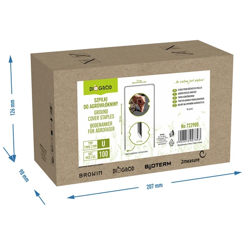 Graffe a U in acciaio per telo pacciamante - 100 pezzi - 8