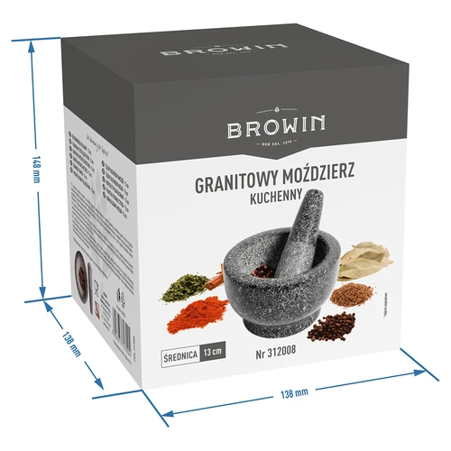 Granitowy moździerz kuchenny z tłuczkiem - 9