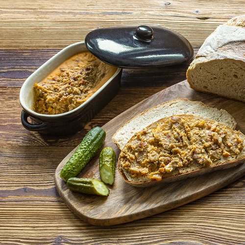 Gres - contenitore per strutto, allungato con coperchio 0,75 L - 4