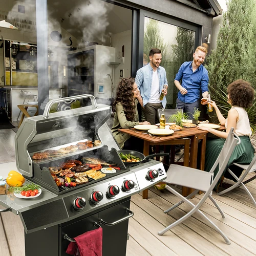 Grill gazowy dragON BBQ101, 11,7 kW, czarno-srebrny - 3