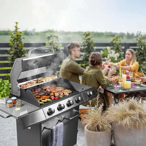 Grill gazowy dragON BBQ201, 18,8 kW, srebrny - 3