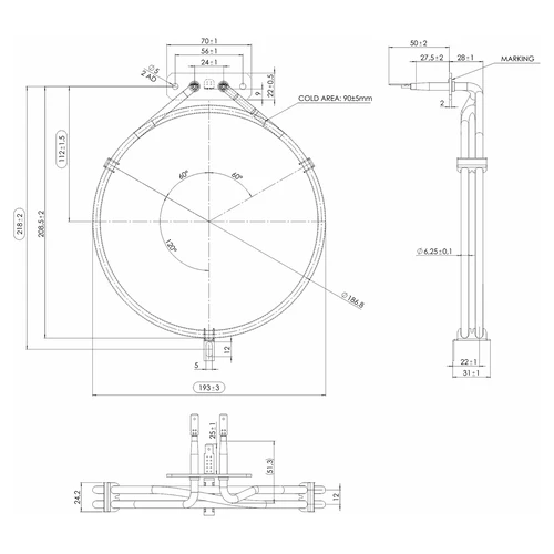Grzałka do wędzarni - 1,5 kW - 4