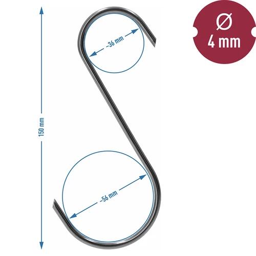 Haki do wędzenia - S, cięte 45° 4mm x 150mm 5 szt. - 6