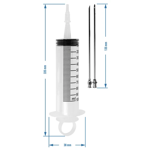 Iniettore 100 ml + 2 aghi - 10