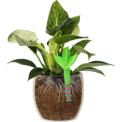 Irrigatore per piante – foglia verde con piedino in ceramica, 120 ml - 6