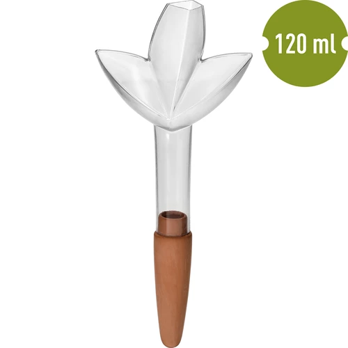 Irrigatore per piante – fogliolina trasparente con puntale in ceramica, 120 ml - 2